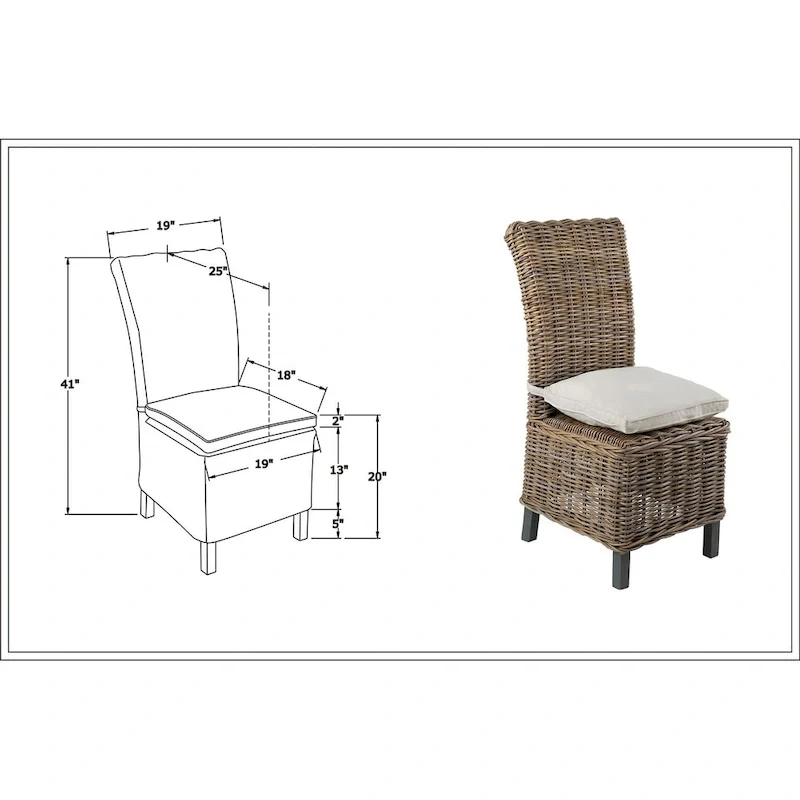 Natural Rattan Cushioned Dining Chairs (Set Of 2) by East at Main