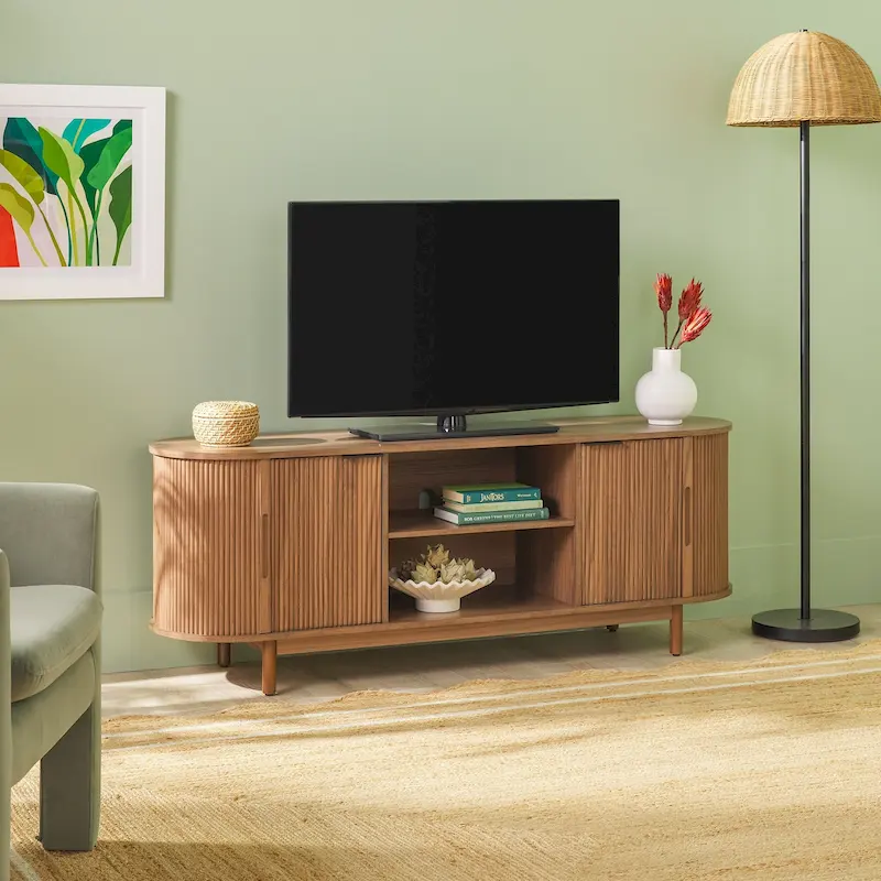 Middlebrook Modern Reeded 60-inch TV Stand with Rounded Edges