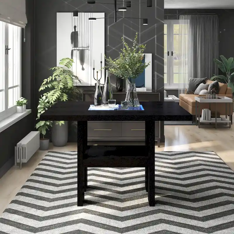 Strick & Bolton Lange 54-inch Square Light-up Counter Height Wood Dining Table