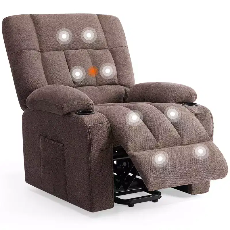 Living Room Rotating Lounge Chair, High Cushioned with Oversized Foot Pedals