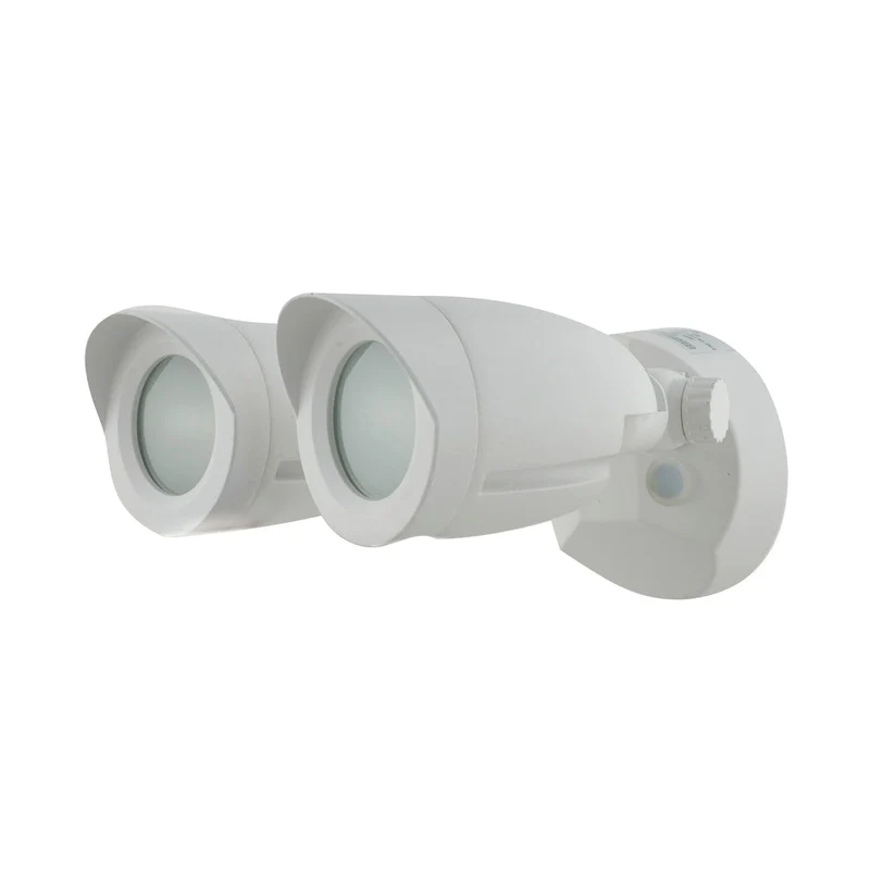 LED Security Light Dual Head White Finish 3000K