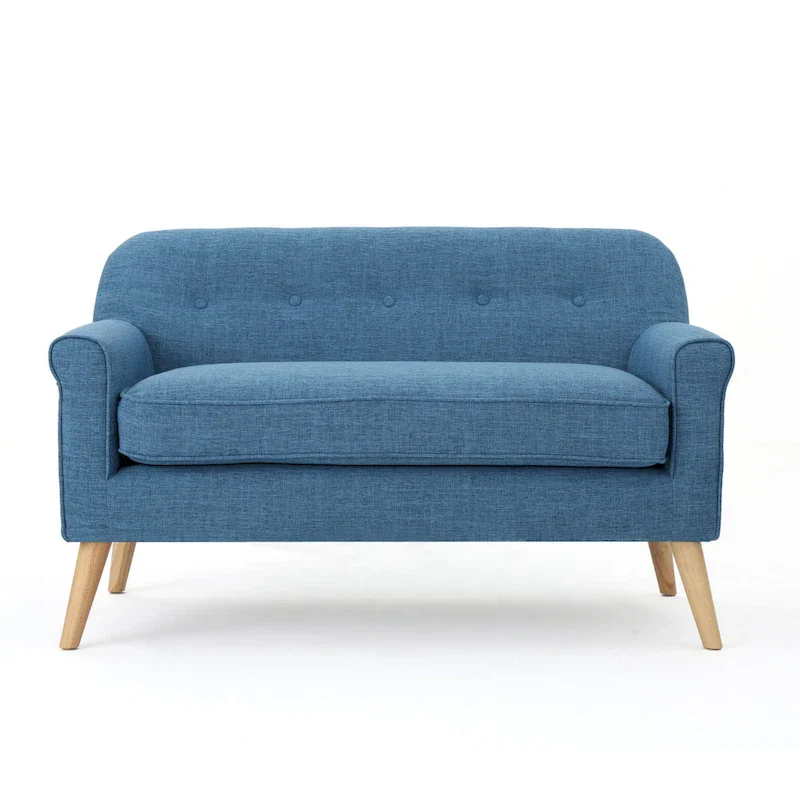 Mariah Mid-Century Fabric Loveseat