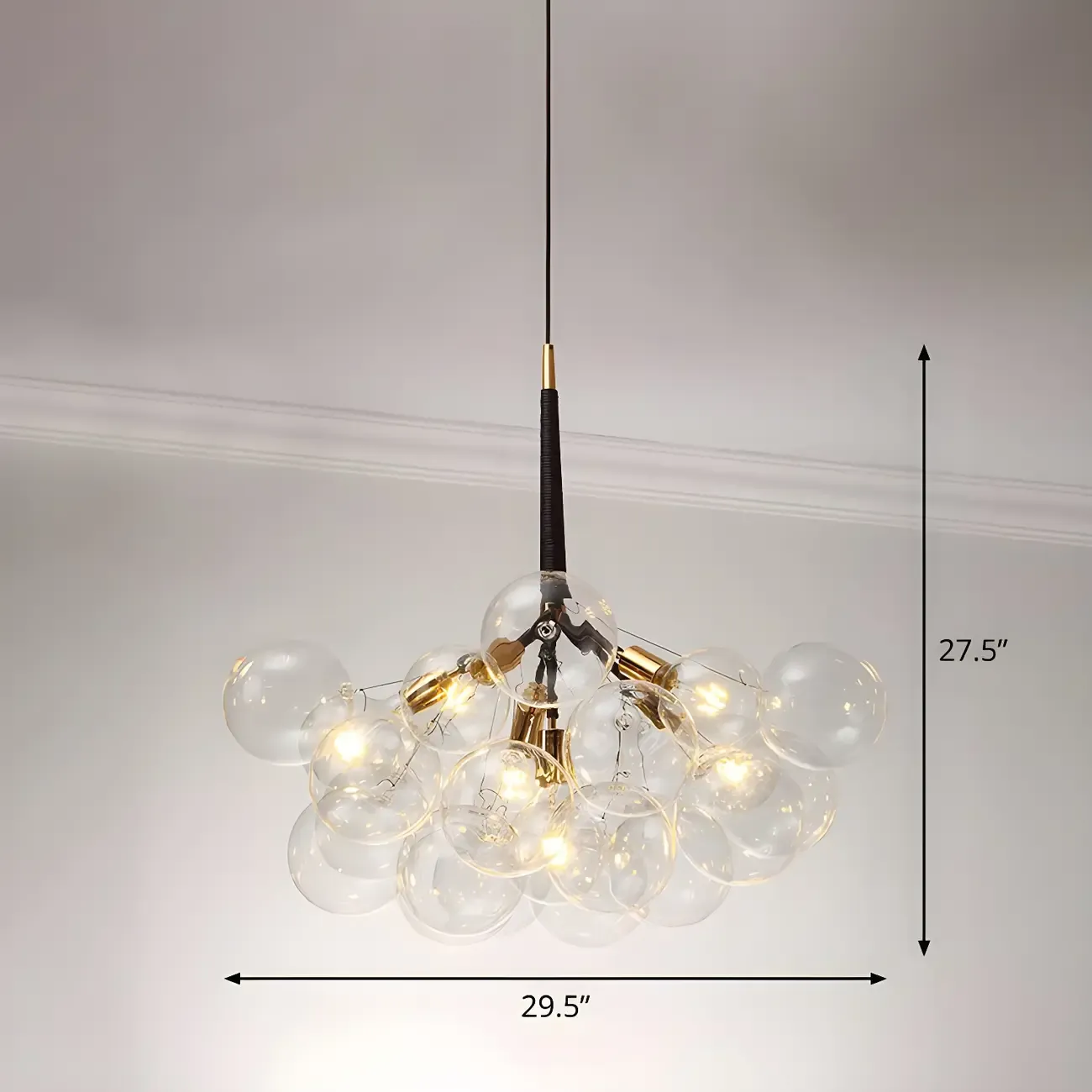 Modern Clear Bubble Glass Sphere Chandelier