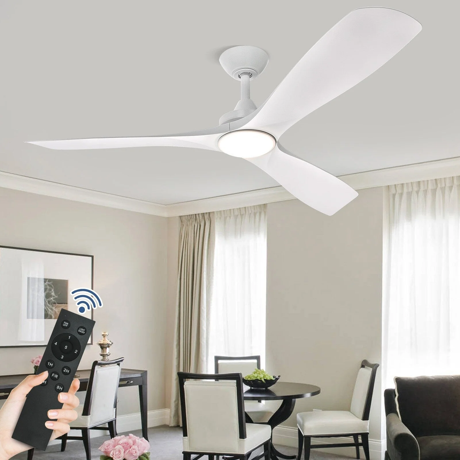Remote Ceiling Fan with Lights Flush Mount