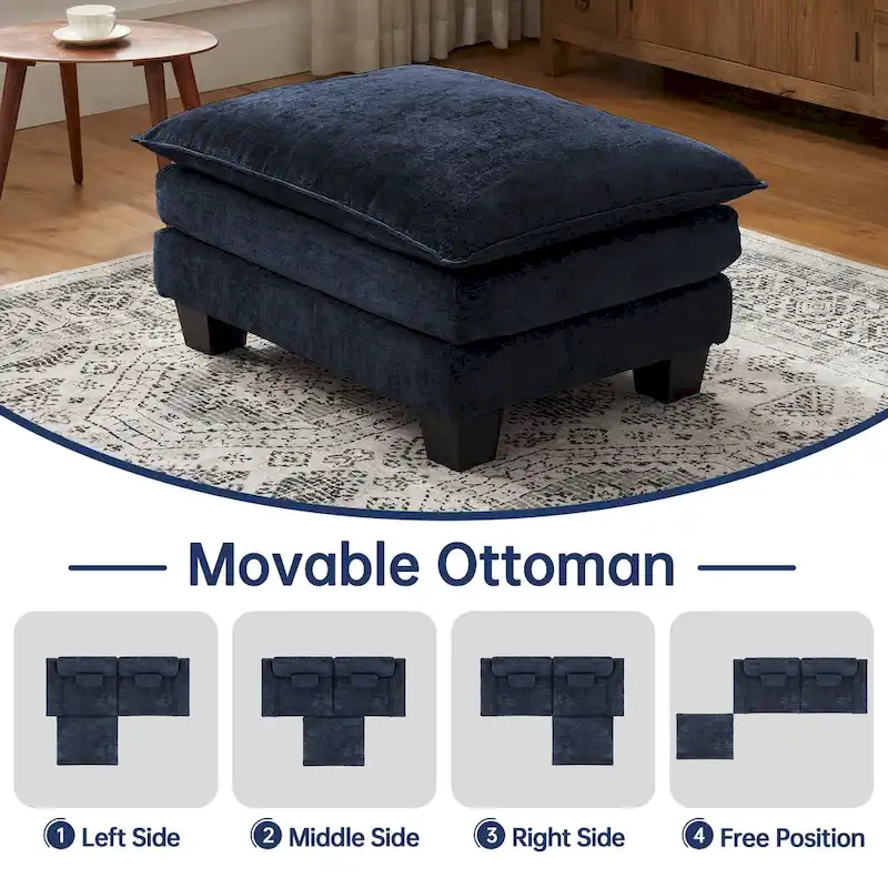 Modular Sectional Sofa with Ottoman and Deep Seat Sleeper