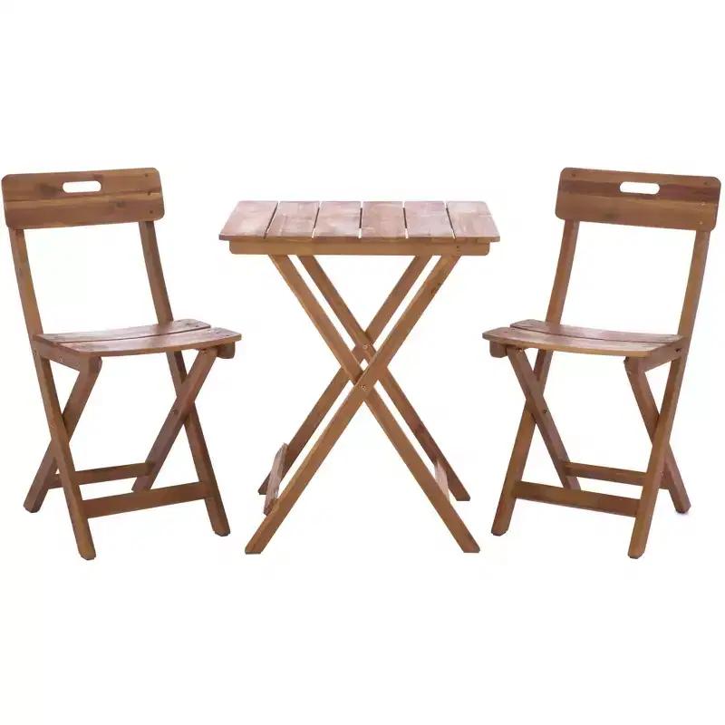 Austin Bistro Set - Indoor/Outdoor - PAT6814 - Teak - Safavieh