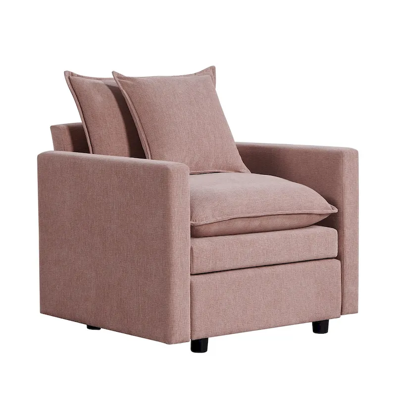 33.07  Upholstered Arm Chair with Solid Wood Frame