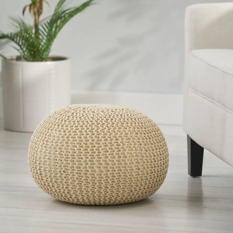 Knitted Cotton Pouf