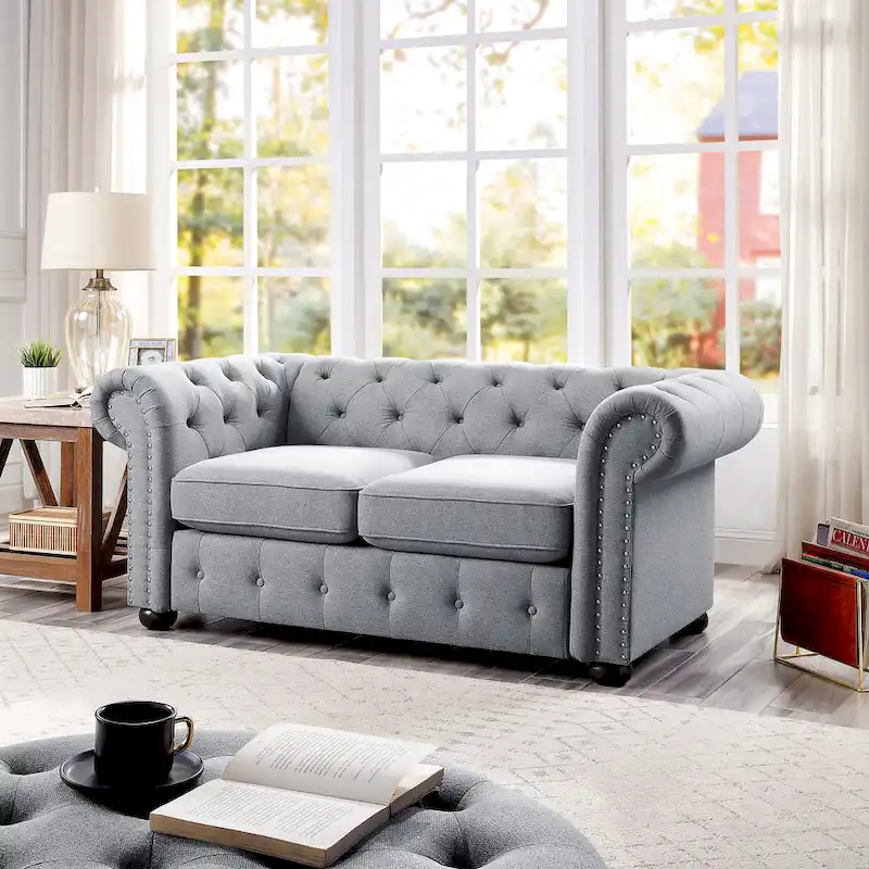 Tufted Chesterfield Loveseat Sofa