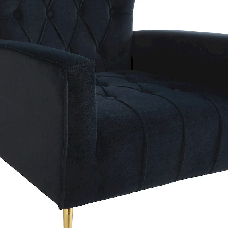 Upholstered Wingback Chair with Ottoman