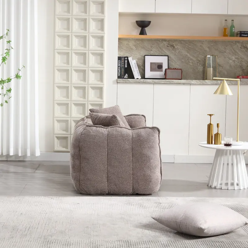 Modern 65-Inch Chenille Tufted Loveseat Accent Chair with High-Resilience Foam