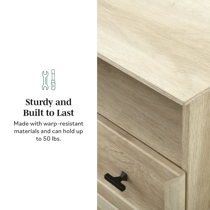 Dark Walnut / White Oak Classic 2-Drawer Nightstand for 1