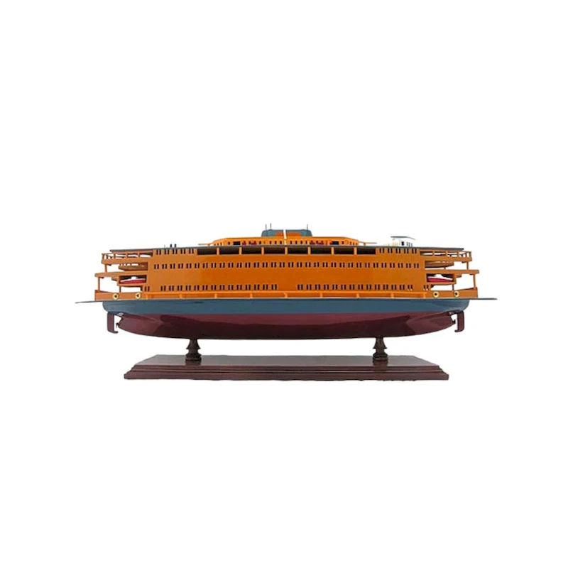 HomeRoots 11  Maroon Staten Island Ferry Boat Hand Painted Decorative Boat - 24' X '10.5' X '6