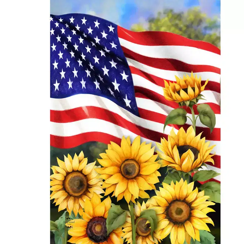 Briarwood Lane Summer House Flag 40x28 For Outdoor American Sunflowers For Summer House Flag