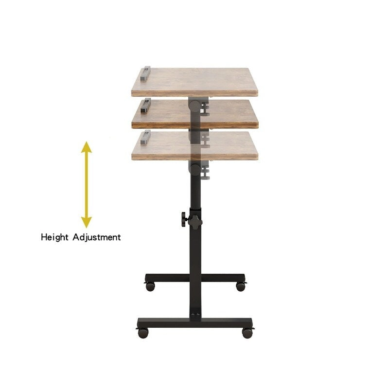 Wheels Height Adjustable Tray Table - 23.6D x 15.9W x 35H