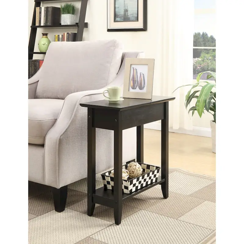 Flip Top End Table with Shelf