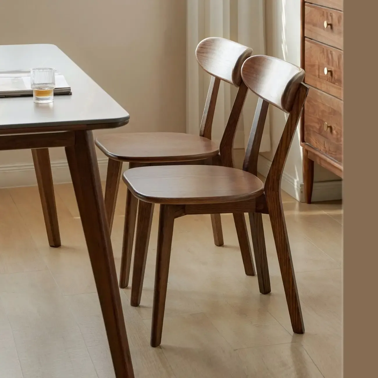 Modern Wood open Low Back Armless Dining Chair