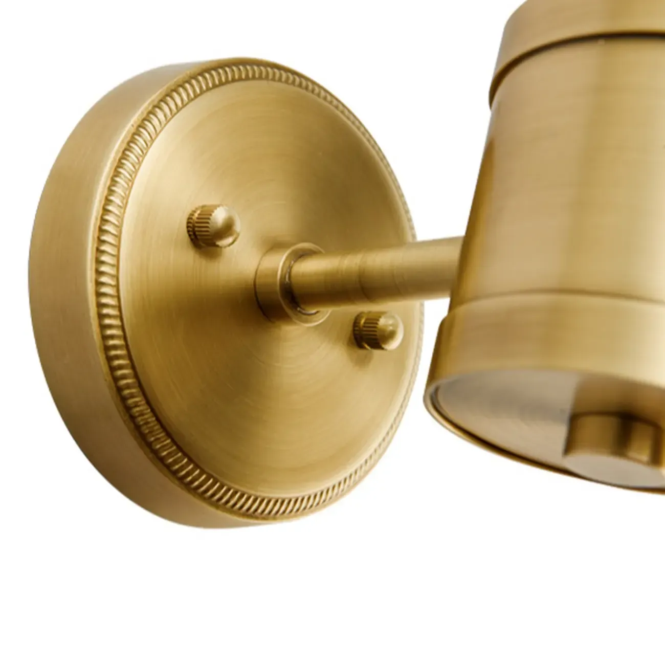 Vertical Brass Glass Cylinder Wall Sconce