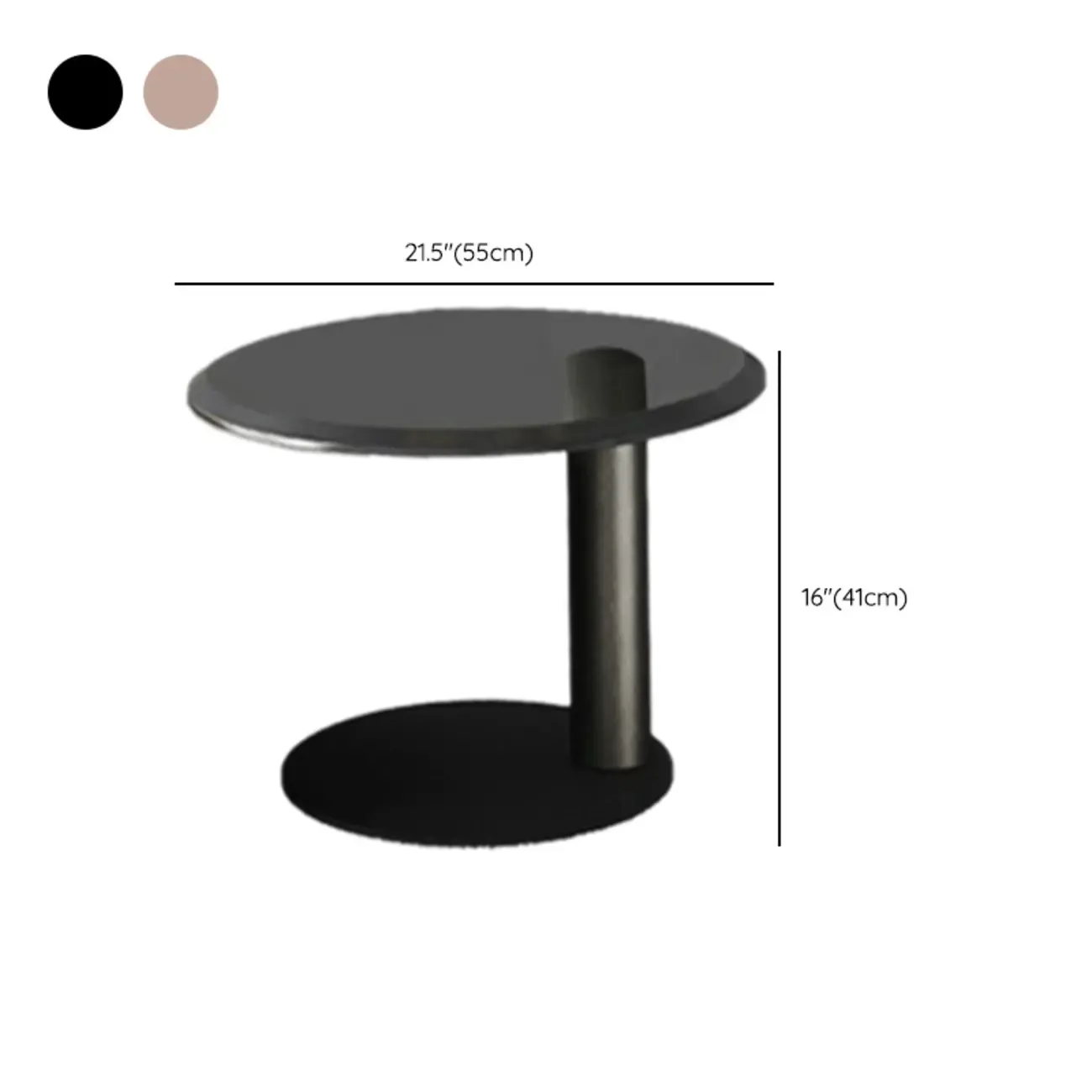 Tray Top Wood Walnut Abstract Base Round Coffee Table