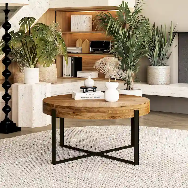 Modern Retro Splicing Round Coffee Table