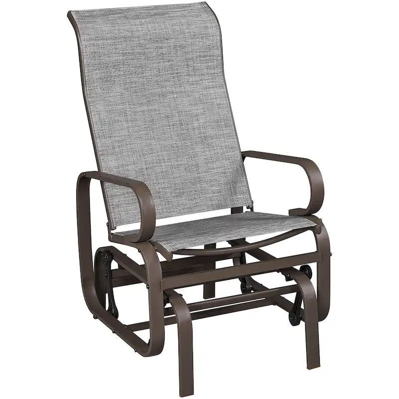 Yaheetech Fabric and Steel Porch Glider Chair for Outdoor Garden Patio