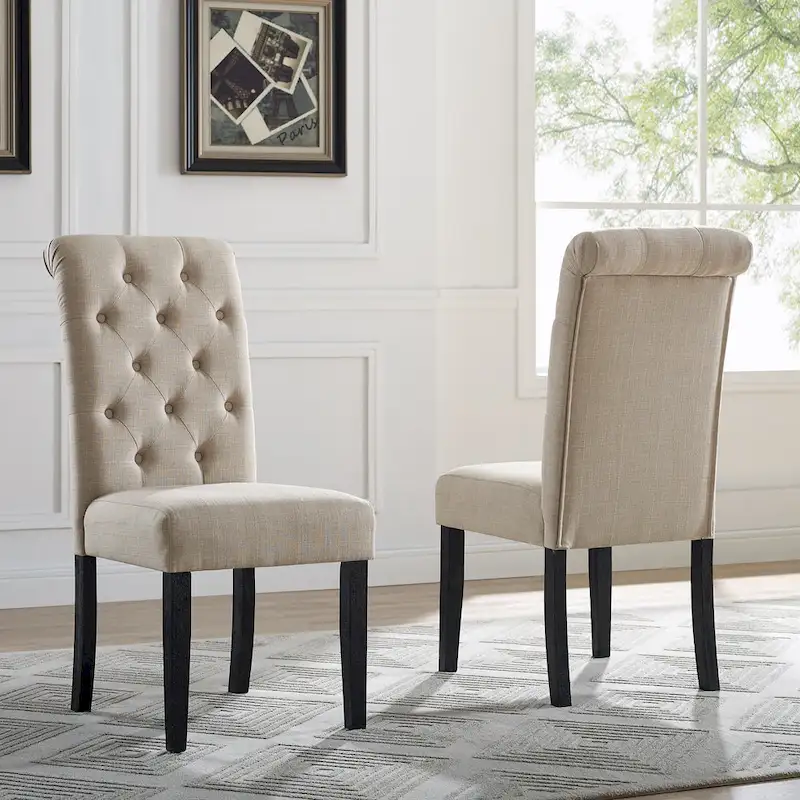 Solid Wood Tufted Dining Chair
