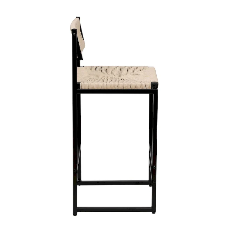 Bar Stools Set of 2 Paper Rope Weave Dining Chairs