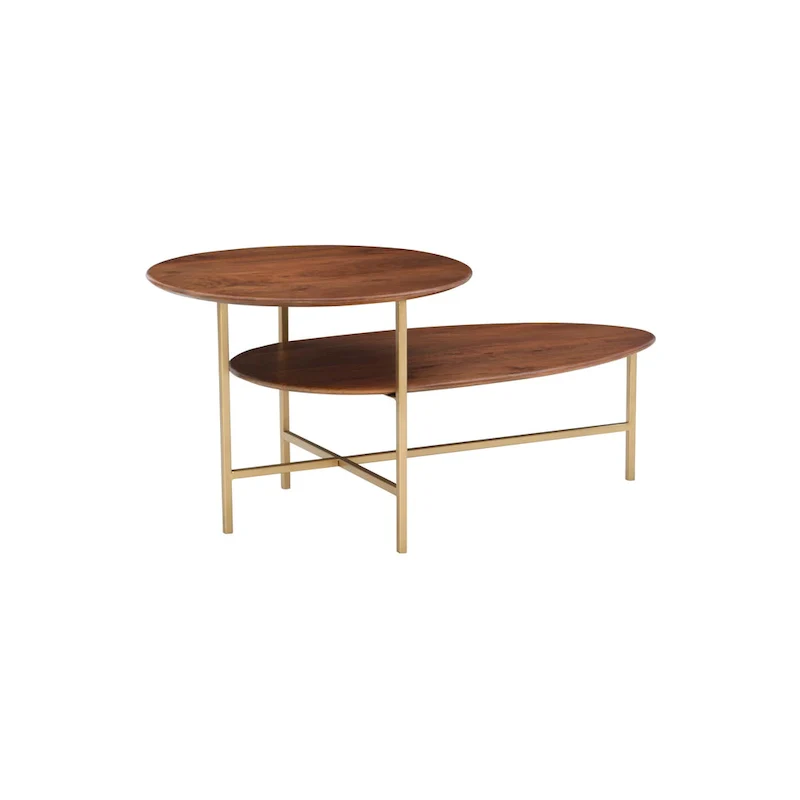 2-Tier Mid-Century Oval Coffee Table