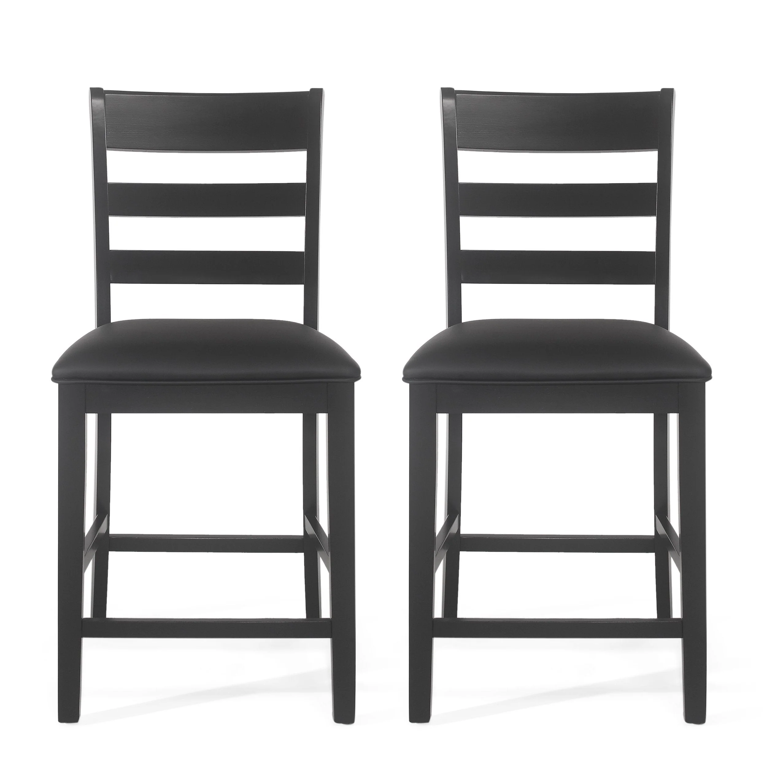 Farmhouse Upholstered Wood Counter Stools, Set of 2 - NH996413