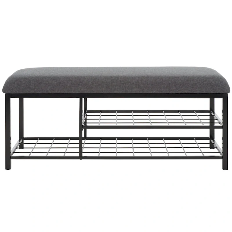 SAFAVIEH Yael Open Shelf Bench with Cushion - 42 W x 15 D x 18 H - 42Wx15Dx18H