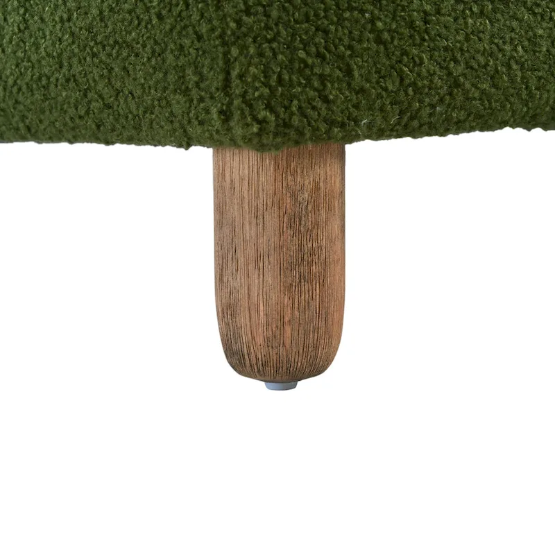 Modern Boucle Ottoman Bench for 2 People