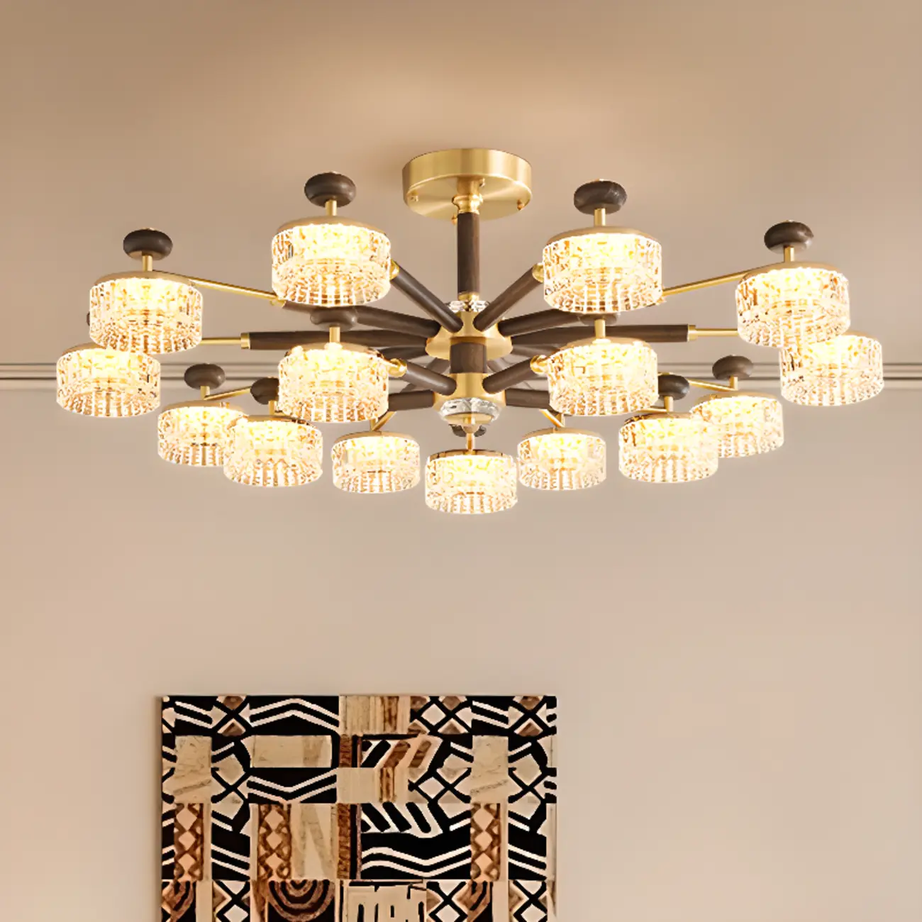 2 Tiers Clear Shade Hanging Light