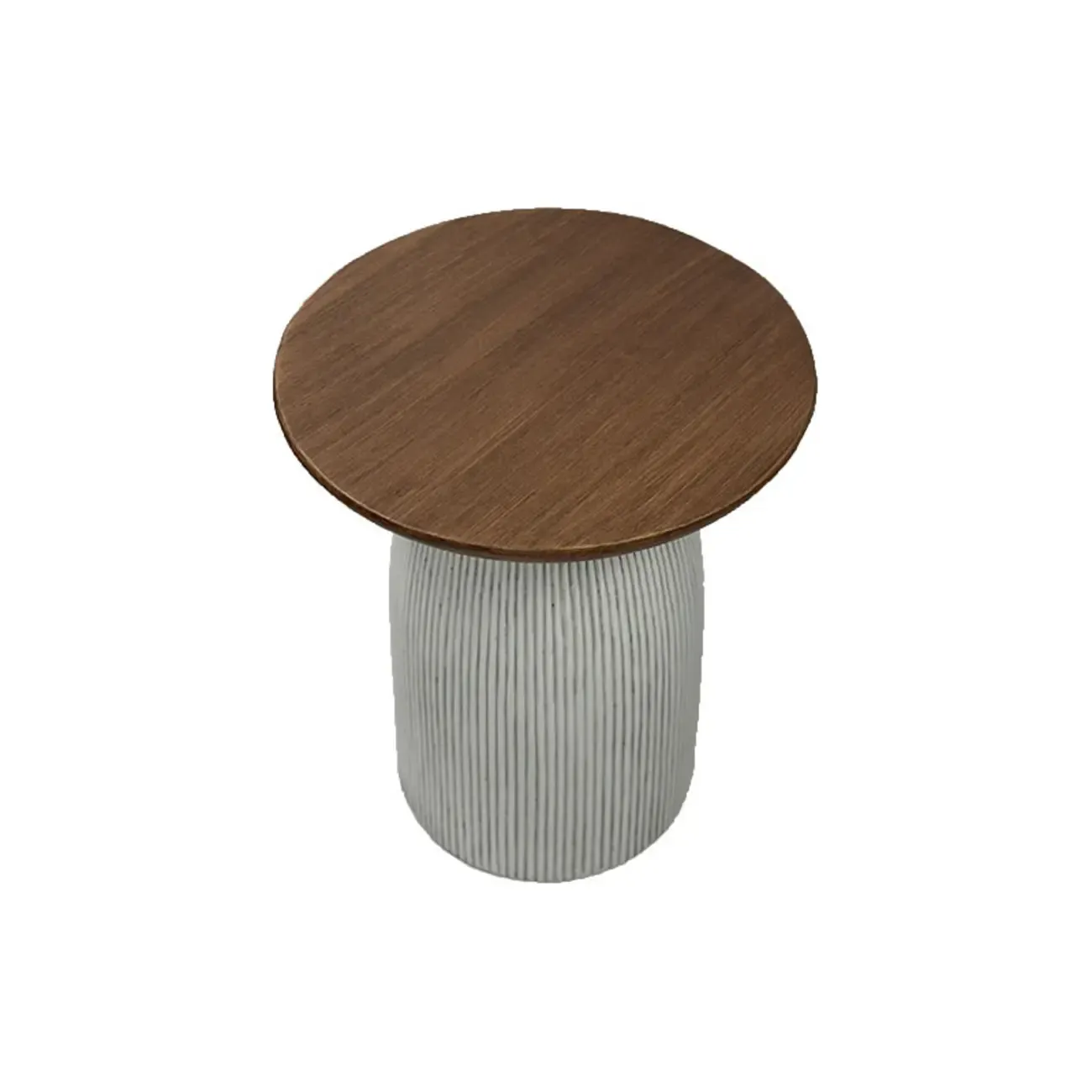 Living Room Brown Round Pedestal End Table