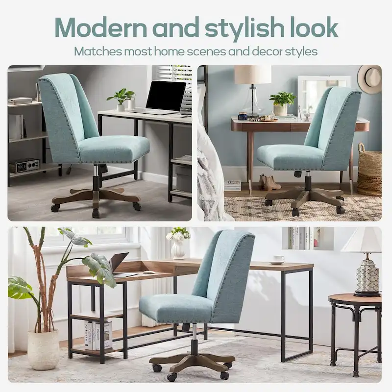 Huimo Home Office Desk Chair with Wheels, 360 Swivel