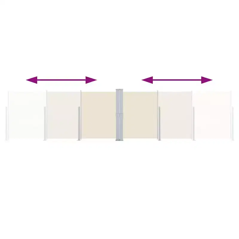 vidaXL Side Awning Cream Polyester with PU coating 55.1 x 393.7 in