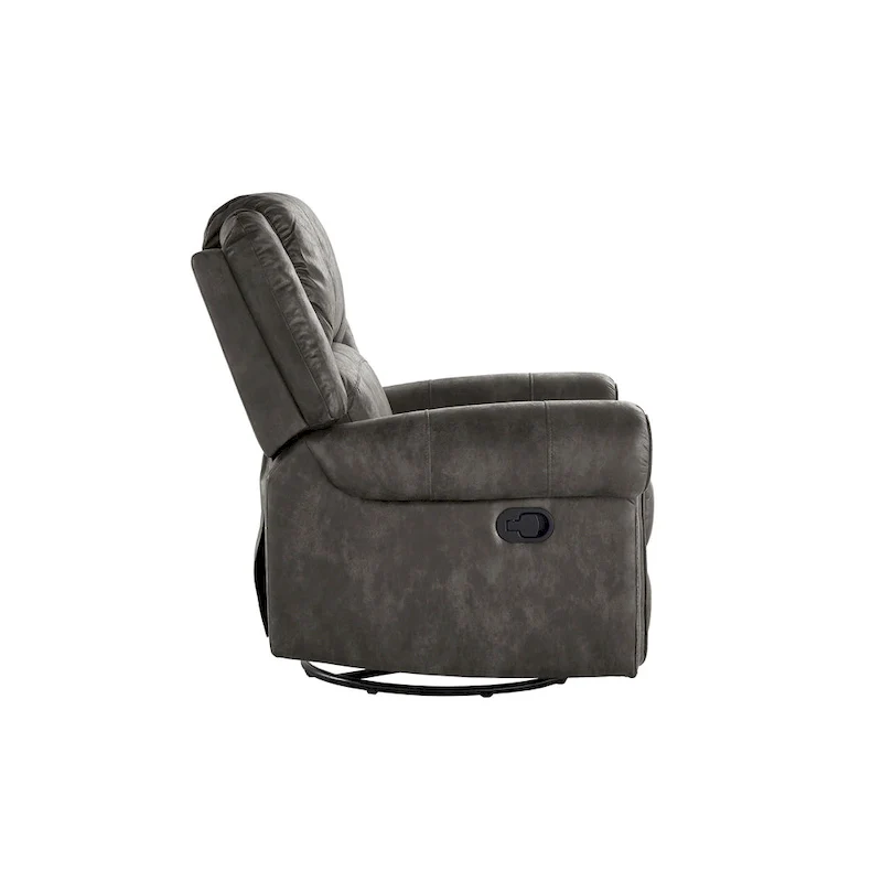 Polished microfiber rivet rotating gliding lounge chair