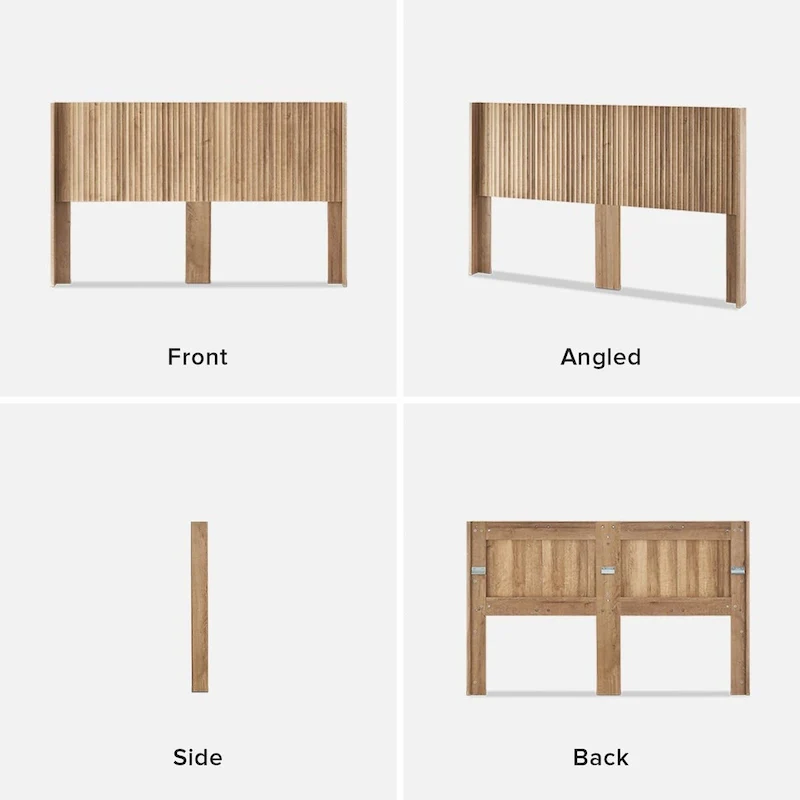 mopio Brooklyn Headboard, 62.4 Wide Headboard Only, Wood Headboard, Modern Farmhouse, Boho, Wall Mount, Fluted Panel