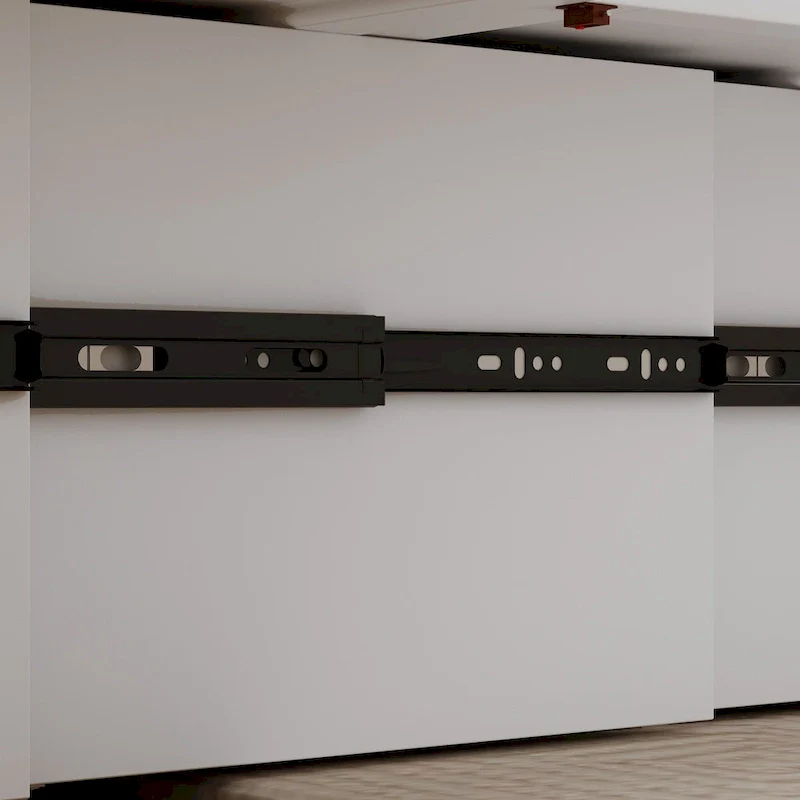 Modern Wood Full Murphy Bed Chest in White Finish Dresser 2-1 Cabinet