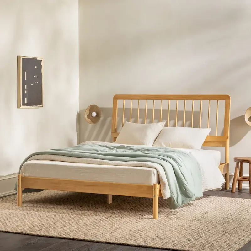 Boho Solid Wood Queen Spindle Bed