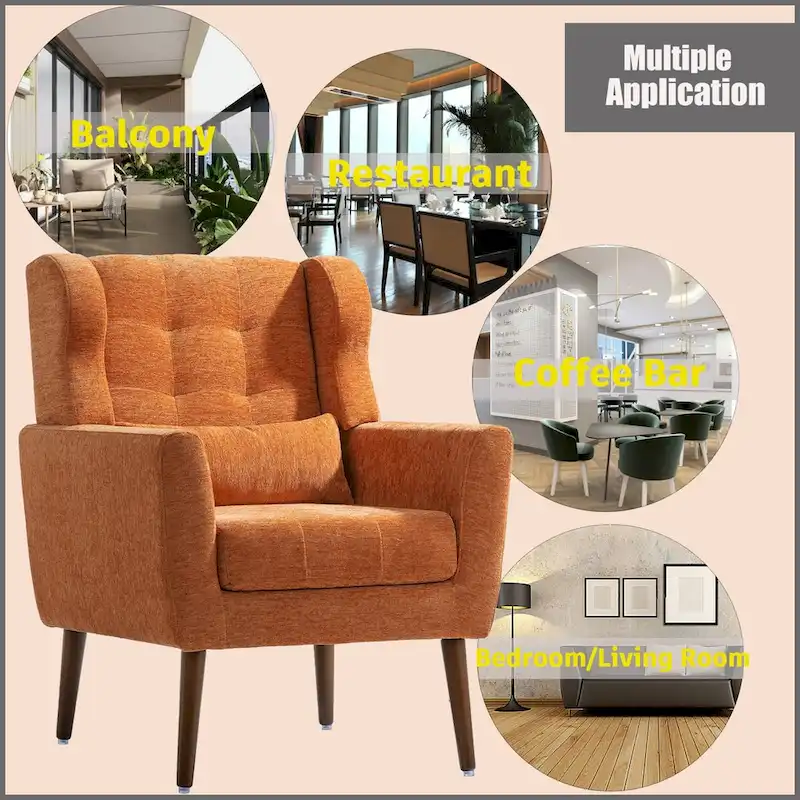 Modern Accent Chair Upholstered Foam Filled Living Room Chairs Comfy Reading Chair