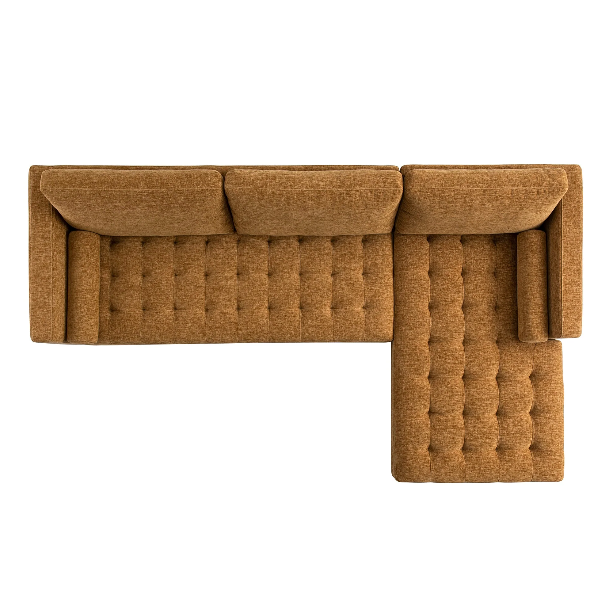 Spiced Honey Chenille Grand 4-Seater Chaise End Sofa, Right Hand Facing