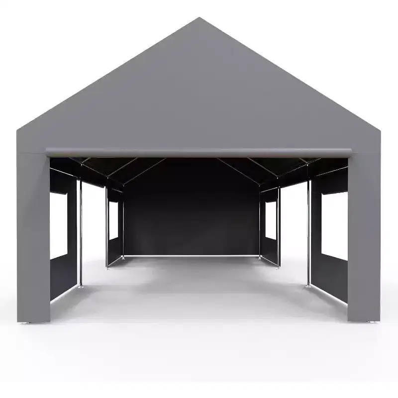 13'x20' Heavy Duty Portable Garage, Oversized Outdoor Shelter with 4 Doors & Windows, Reinforced Frame Canopy for Vehicles, Events & Storage
