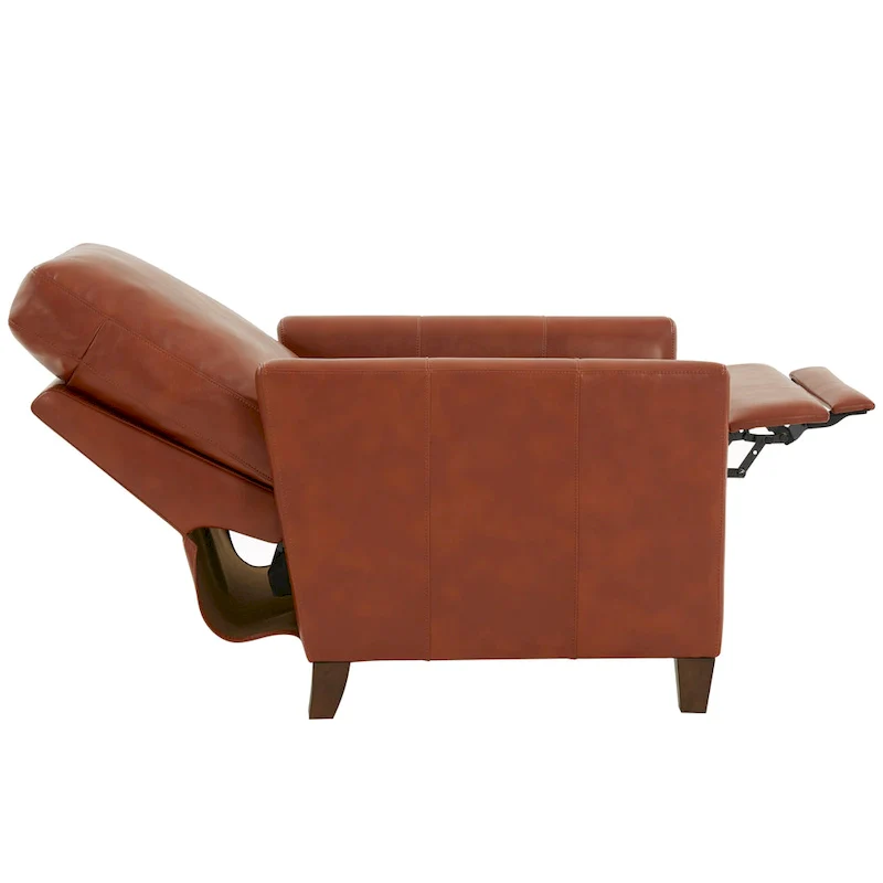 Pablo Caramel Faux Leather Modern Recliner