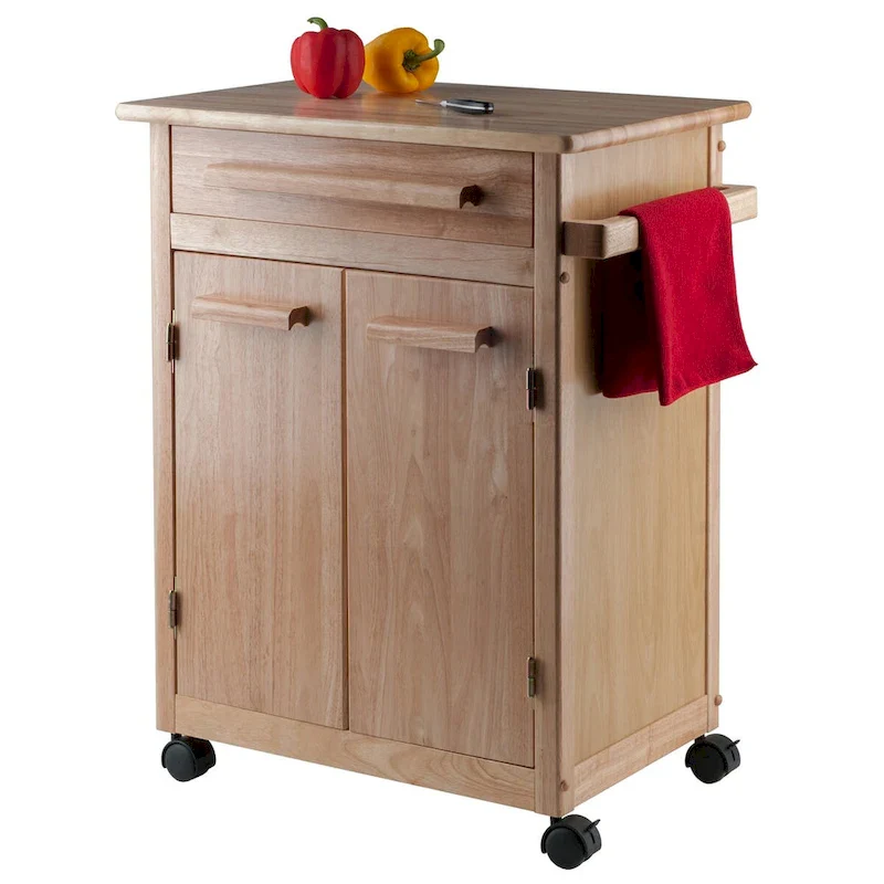 Hackett Kitchen Cart, Natural - 26.9 x 18.2 x 34.3 inches