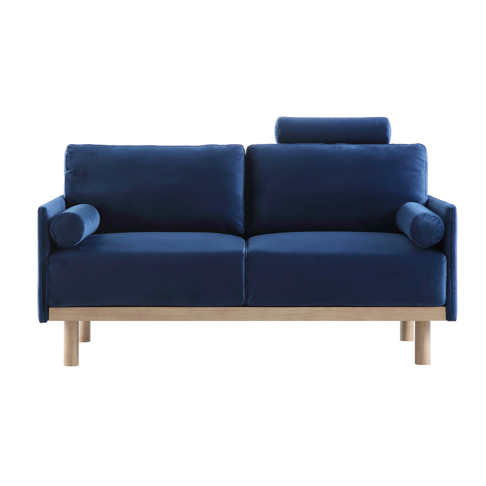 Navy Blue Velvet Sofa, 2-Seater