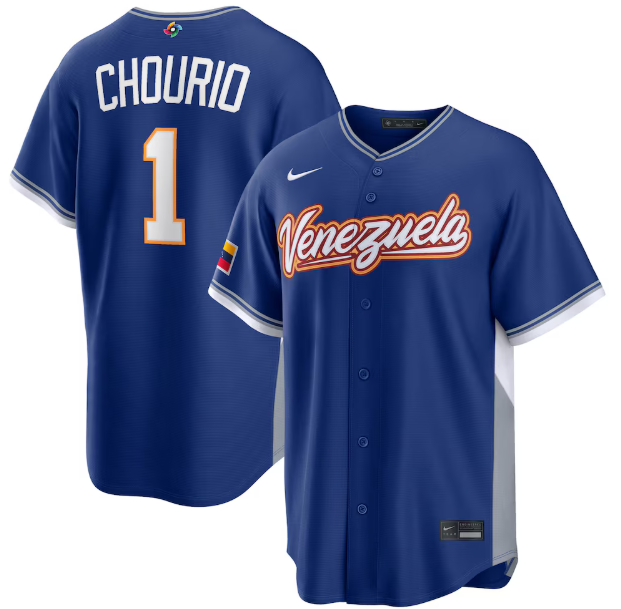 Venezuela Baseball Jackson Chourio Royal 2026 World Baseball Classic Road Stadium Jersey