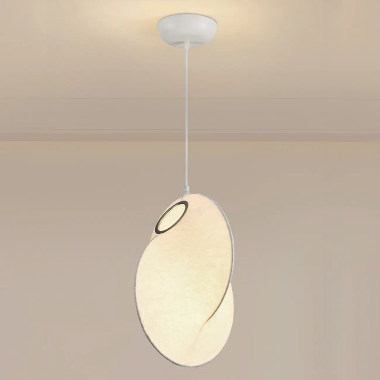 Modern White Fabric Adjustable Living Room Pendant Light