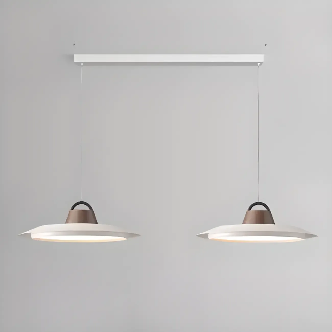 White Barn Metal Walnut Dimmable Hanging LED Pendant Light