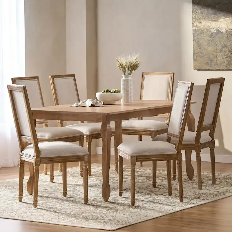 Regan Upholstered Expandable 7 Piece Dining Set by Christopher Knight Home