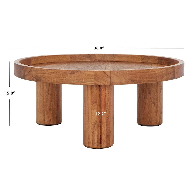 SAFAVIEH Leena 3 Leg Round Coffee Table - 36 W x 36 D x 15 H - 36Wx36Dx15H